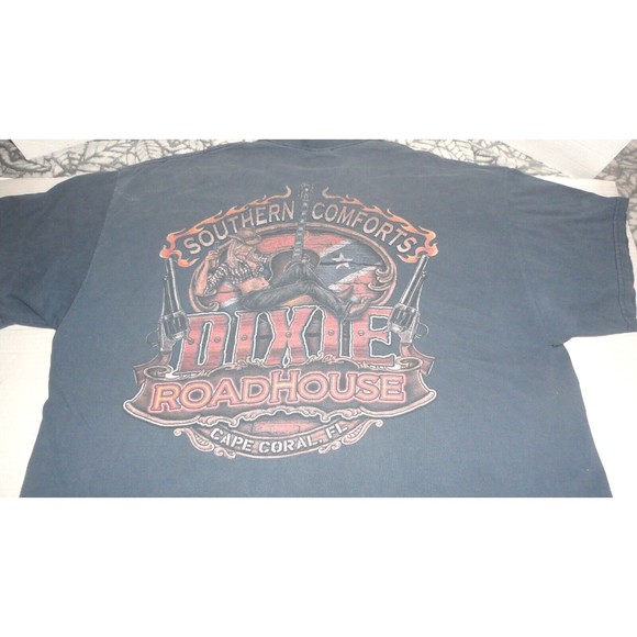 Dixie Roadhouse Cape Coral, Florida Men's T-Shirt Size: 2XL  Blue Gray READ - Picture 7 of 12